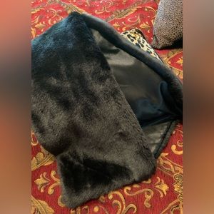 Kenneth Cole Faux Black Fur Scarf